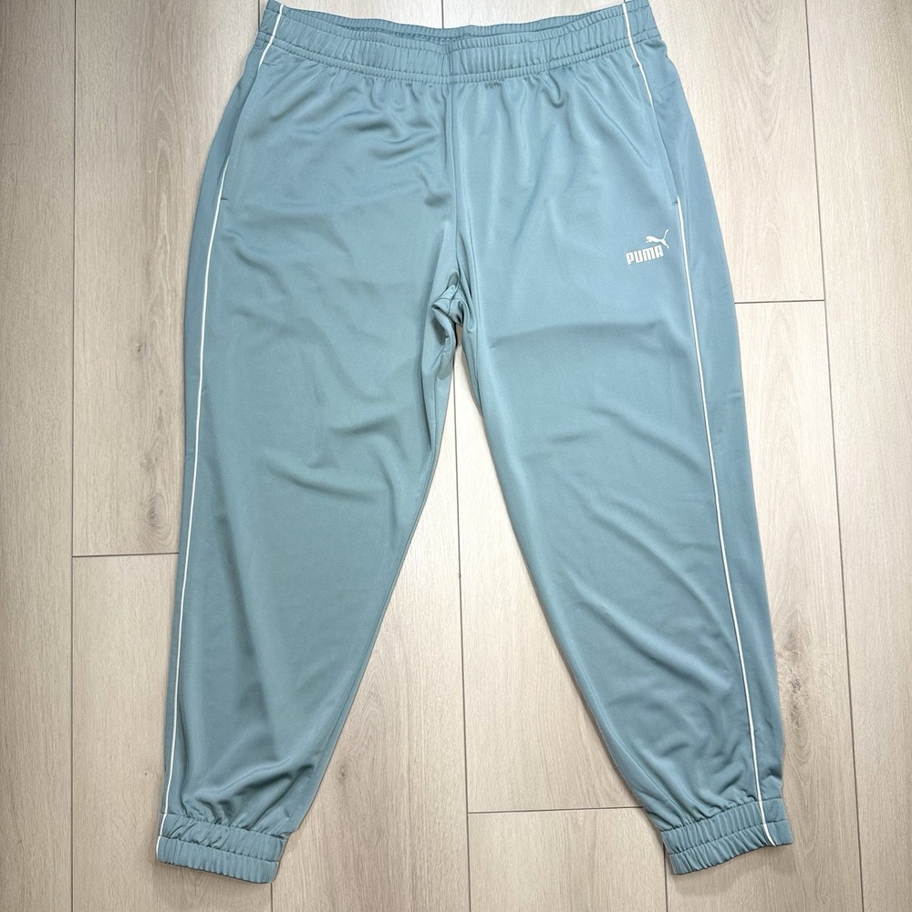 PUMA Men's XXL Tapered Jogger Pants Green Poly‎ Track Sweatpants NWT Comfort Fit